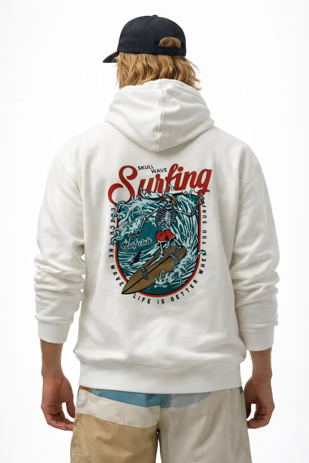 Skullwave Store Hoodie Surf Homme Redshort Hossegor | Sweat Capuche 420g – Skullwave