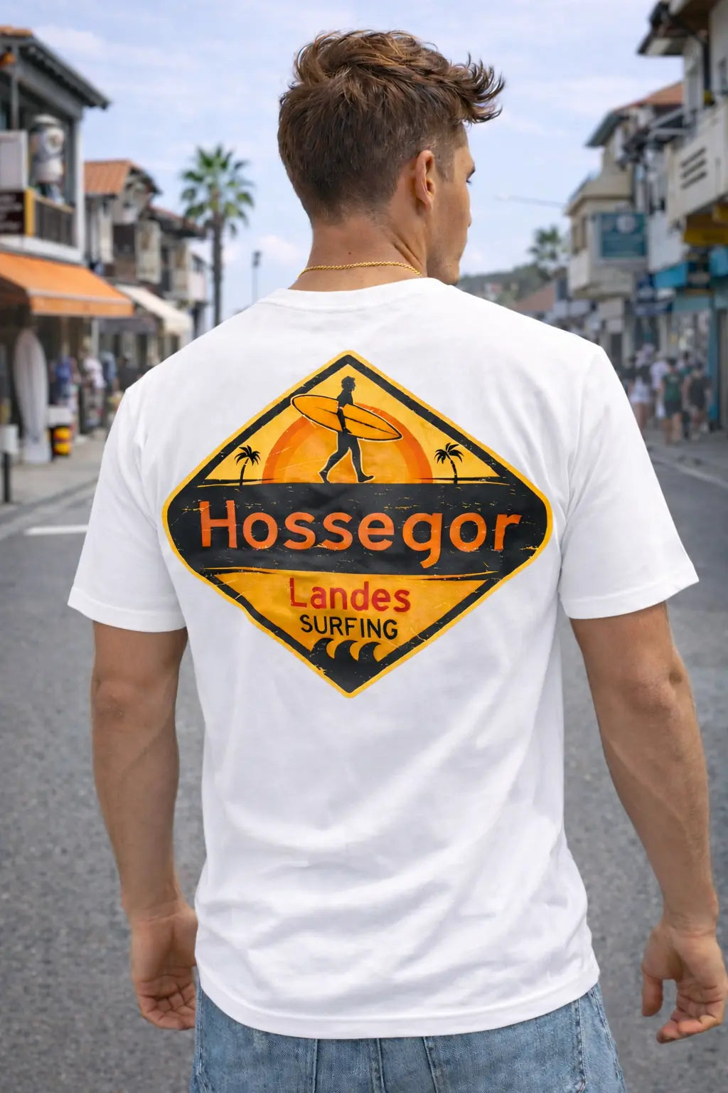 Skullwave Store Blanc / S T-shirt Surf Homme Hossegor Landes | Édition Limitée – Skullwave