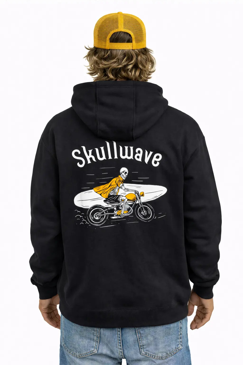 Skullwave Store Hoodie Moto Homme Rider Skull Hossegor | Sweat Capuche 420g – Skullwave
