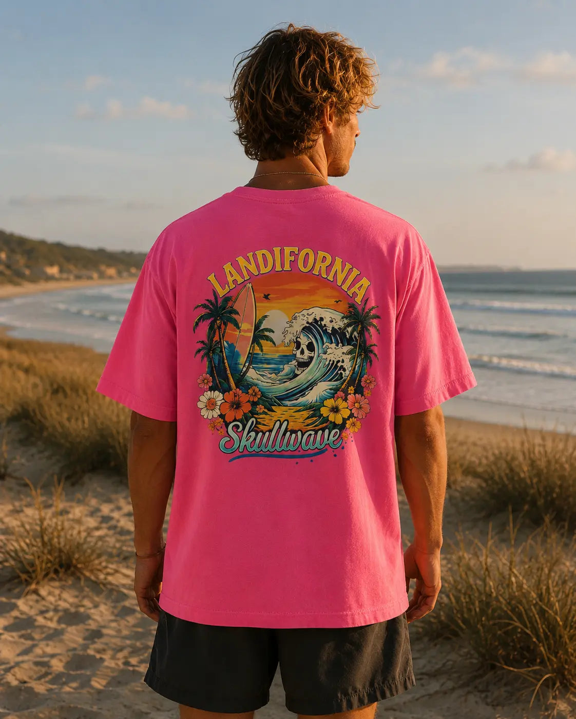 Skullwave Store T-shirt Oversize Femme T-shirt Oversize Landifornia Rose | Skullwave Hossegor