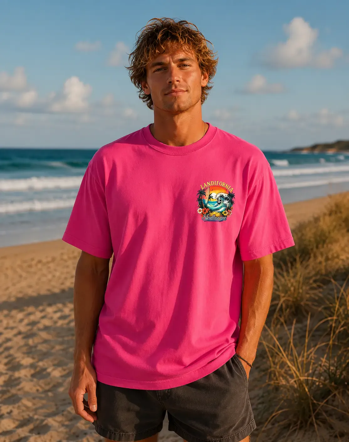 Skullwave Store T-shirt Oversize Femme T-shirt Oversize Landifornia Rose | Skullwave Hossegor
