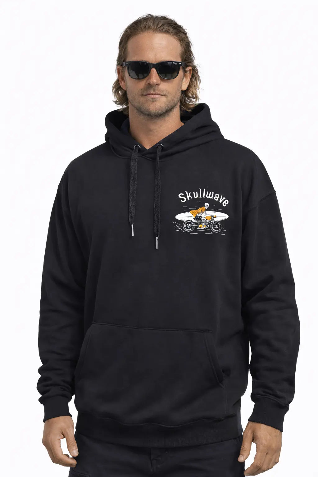 Skullwave Store Hoodie Moto Homme Rider Skull Hossegor | Sweat Capuche 420g – Skullwave