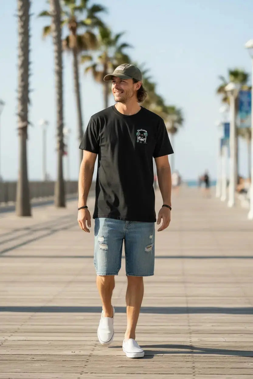 Skullwave Store T-shirt Surf Homme Palmier Tropical | Édition Limitée Hossegor – Skullwave