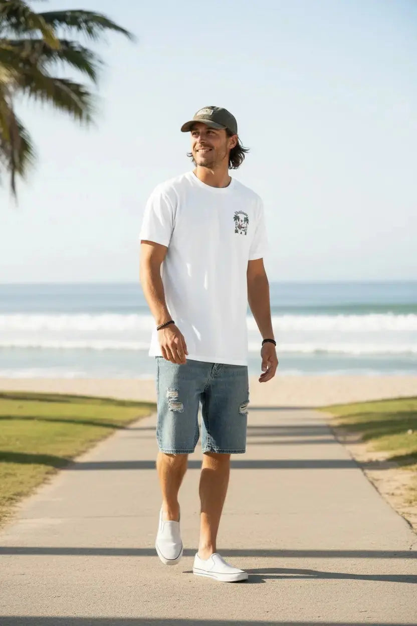 Skullwave Store T-shirt Surf Homme Palmier Tropical | Édition Limitée Hossegor – Skullwave