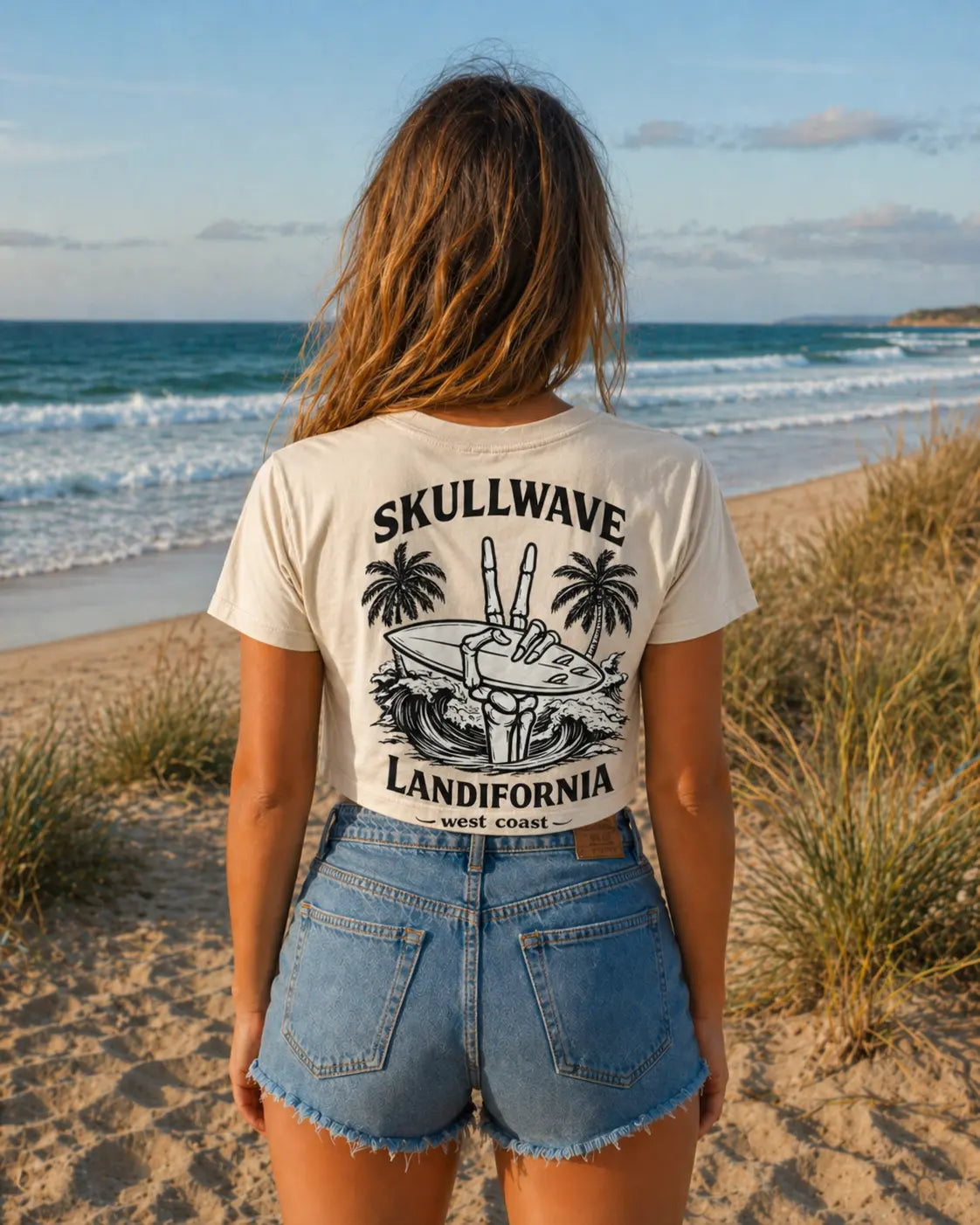 Skullwave Store Crop Top Femme Crop Top Vintage Landifornia West Coast Femme | Skullwave Hossegor
