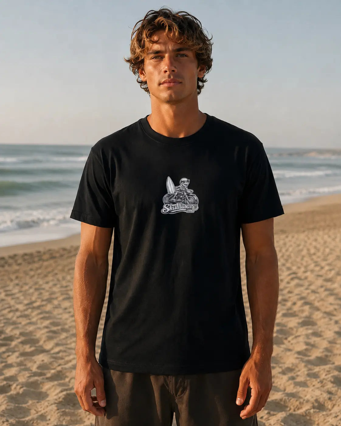 Skullwave Store T-shirt Original Homme T-shirt Rider Noir | Skullwave